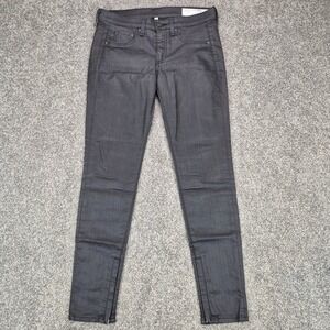Rag & Bone Intermix Skinny Jeans Womens 28 Black Shoreditch Ankle Zip